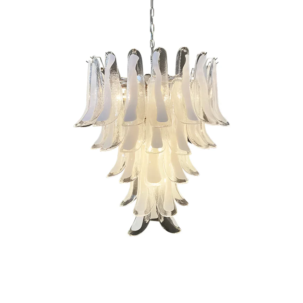 Vintage Transparent Murano Petals Chandelier - Image 25