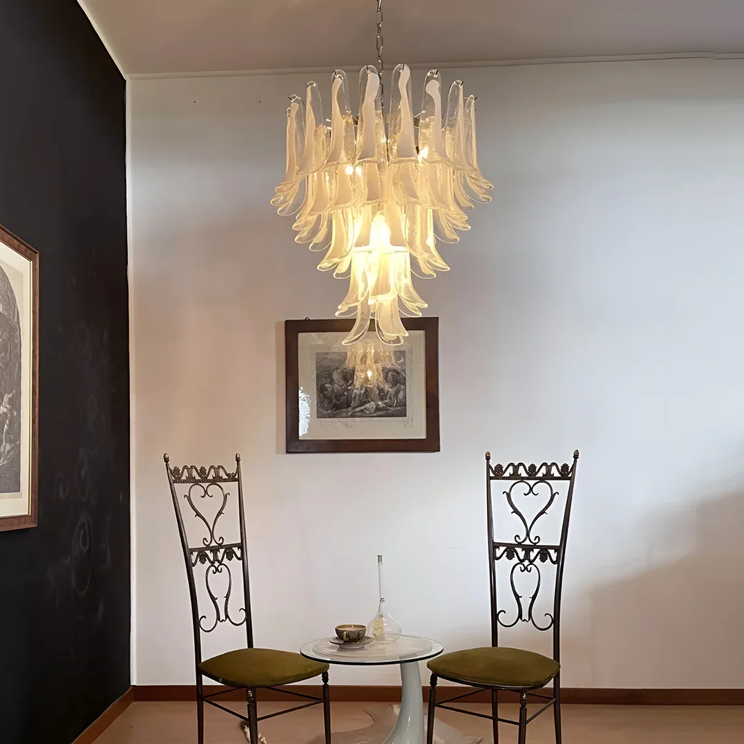 Vintage Transparent Murano Petals Chandelier - Image 5