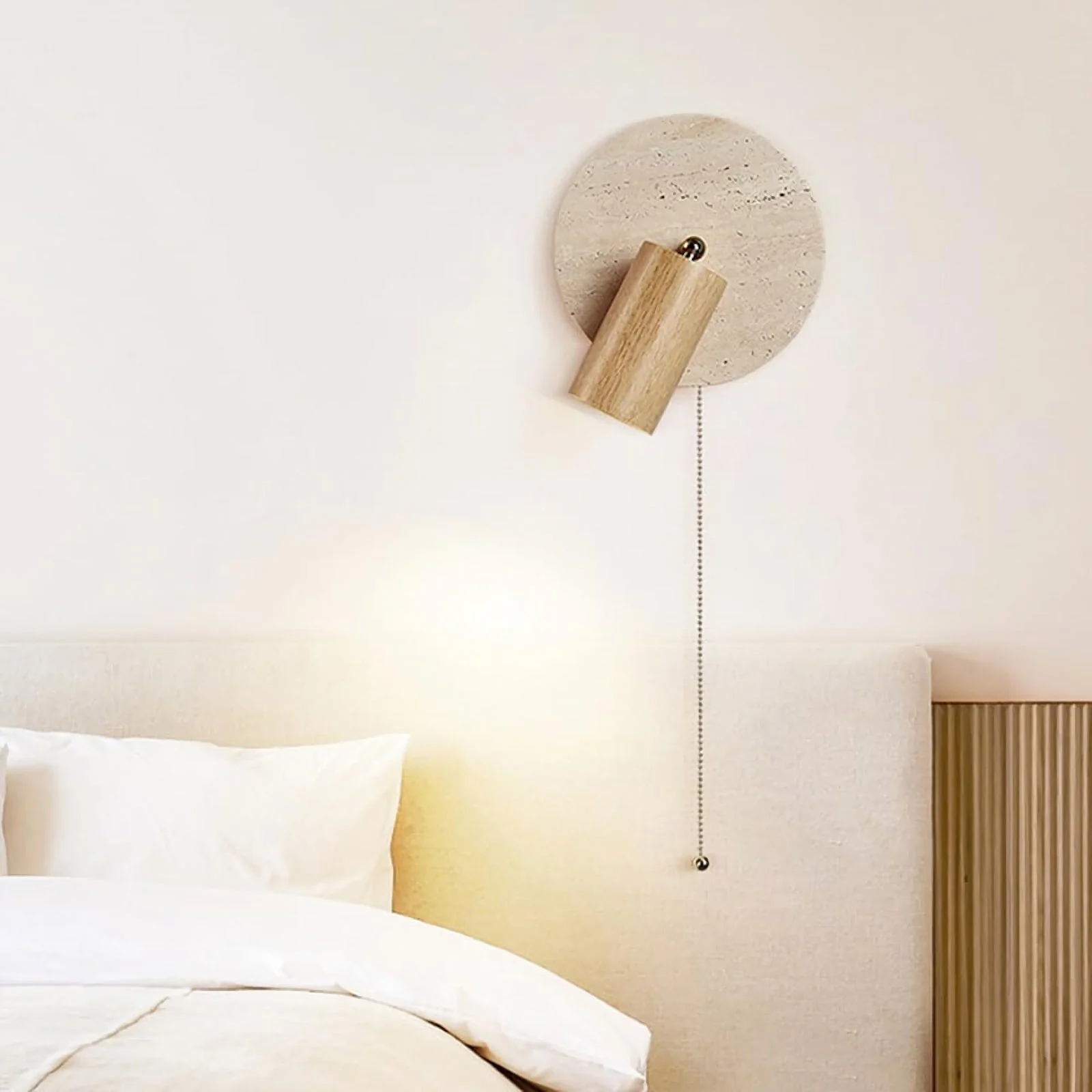 Vintage Travertine Wall Lamp - Image 3