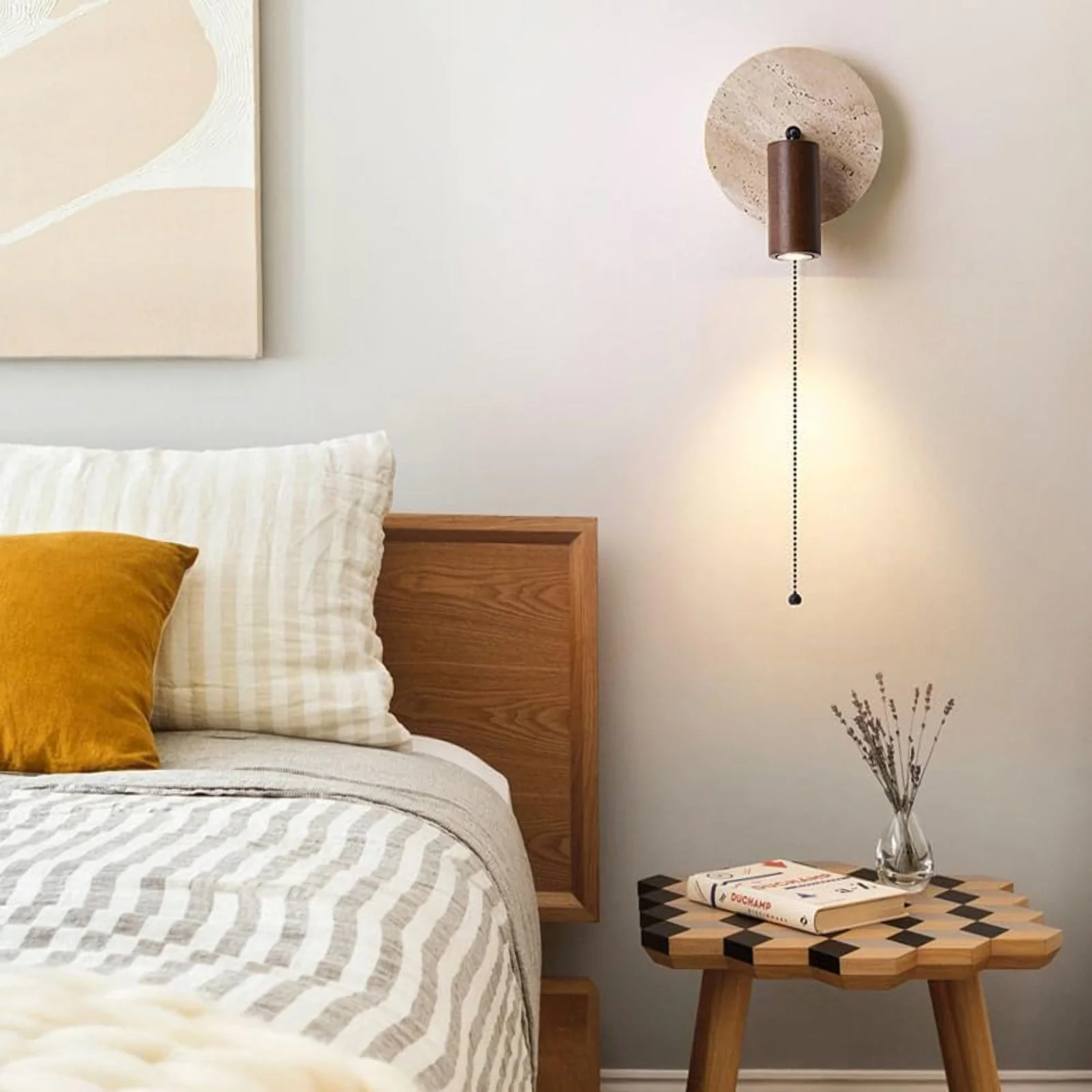Vintage Travertine Wall Lamp - Image 4