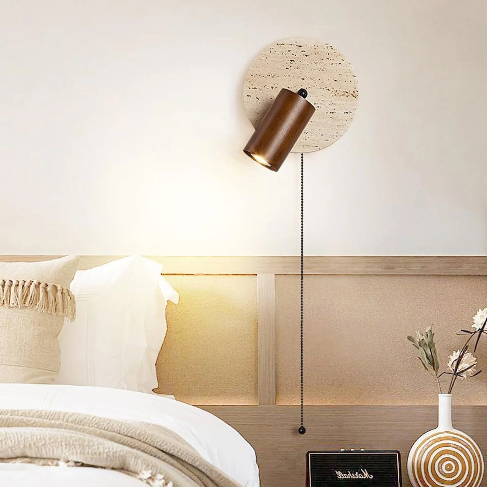Vintage Travertine Wall Lamp - Image 5