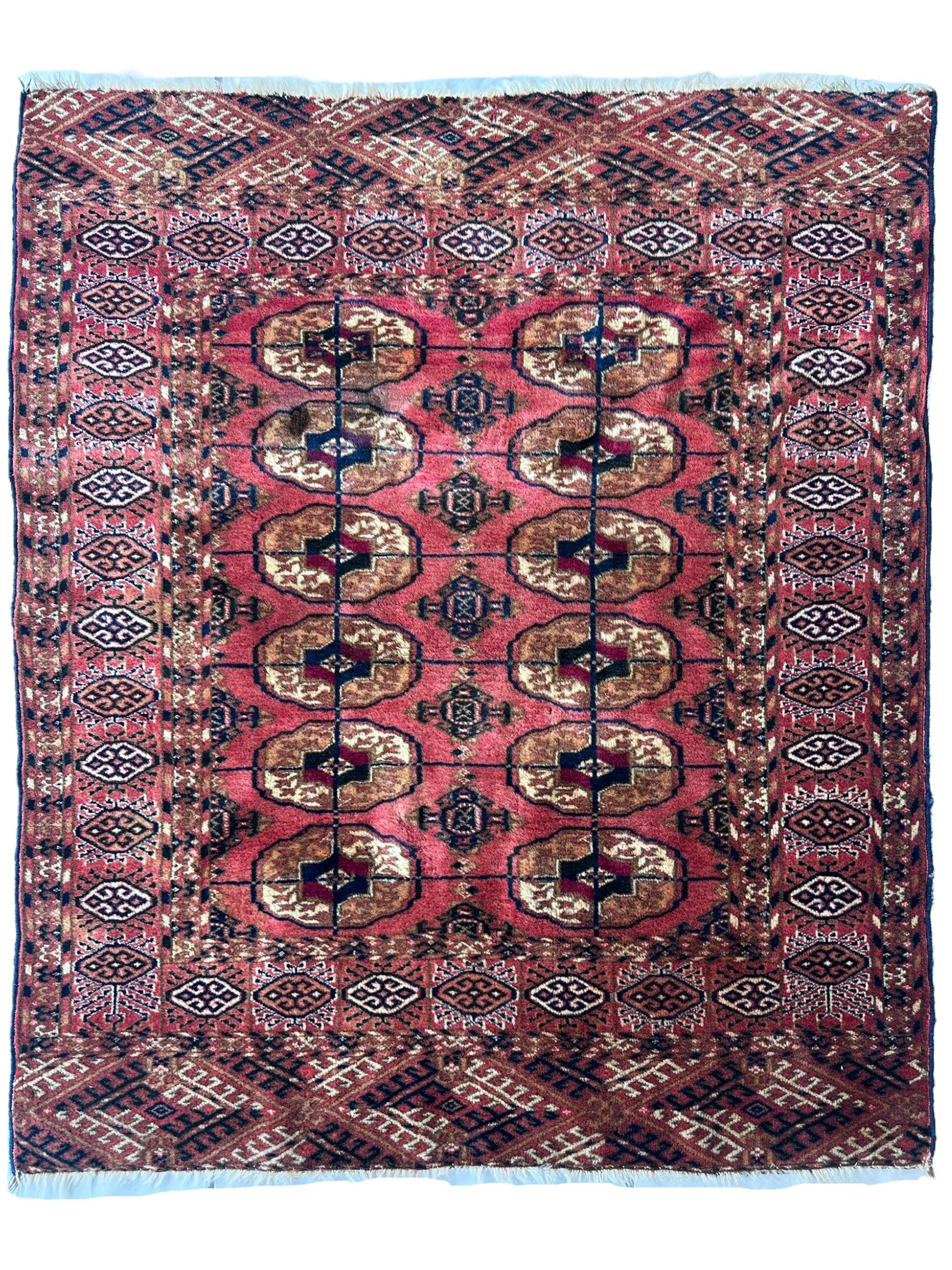 Vintage Tribal Turkoman Tekke Rug 3’4” x 4’ - Image 3