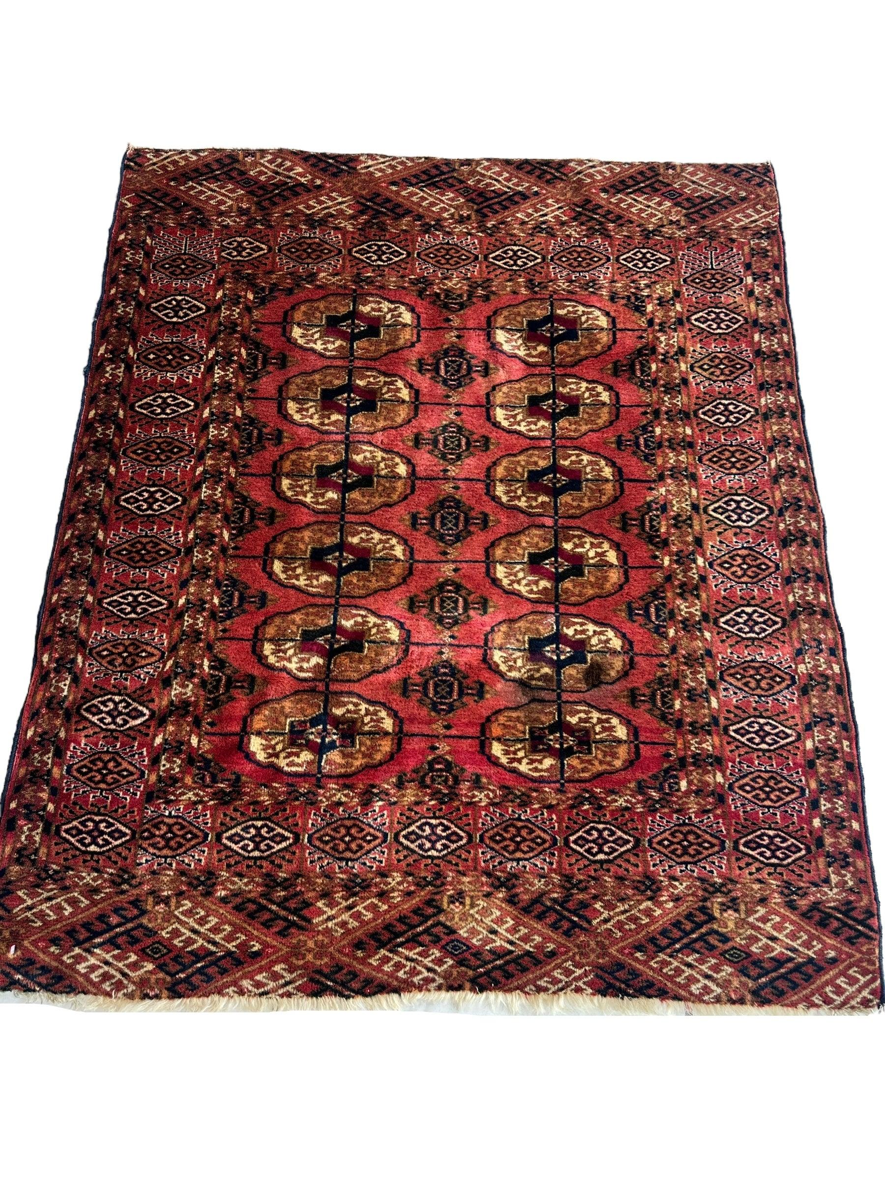 Vintage Tribal Turkoman Tekke Rug 3’4” x 4’ - Image 4
