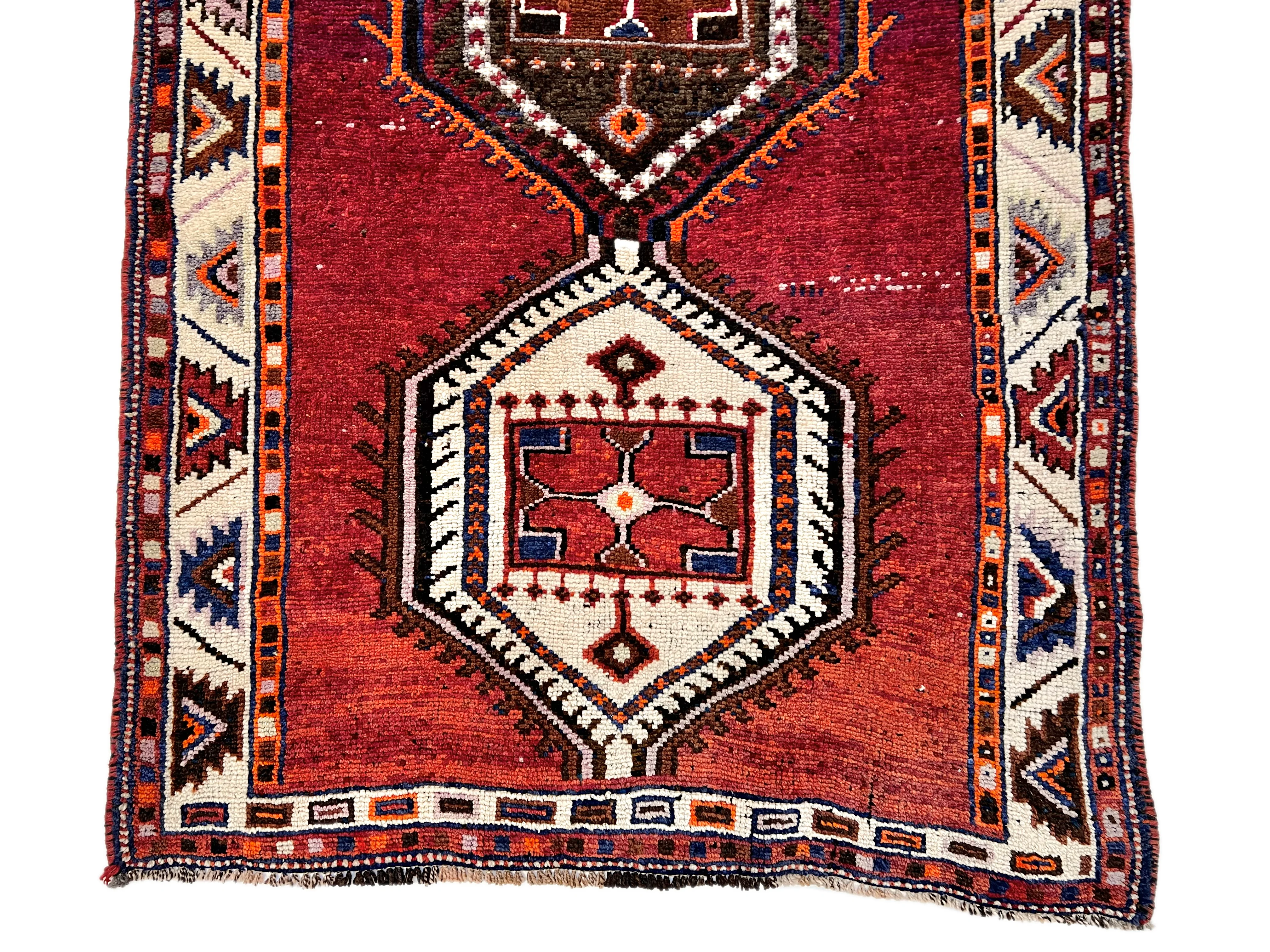 Vintage Turkish 4'06"x12'09" red/brn - Image 3