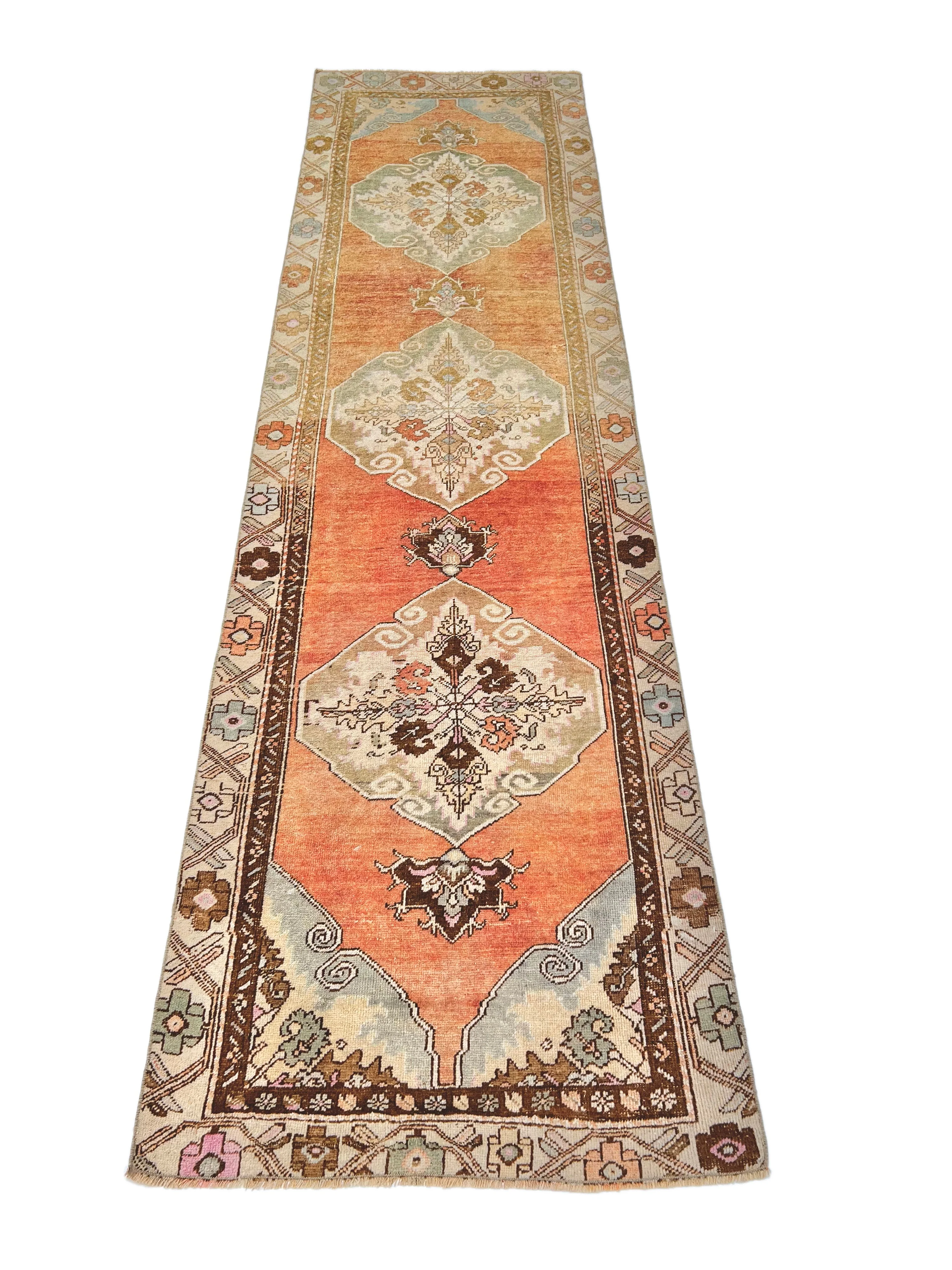 Vintage Turkish runner 2'10"x10'00" ros/mt - Image 2
