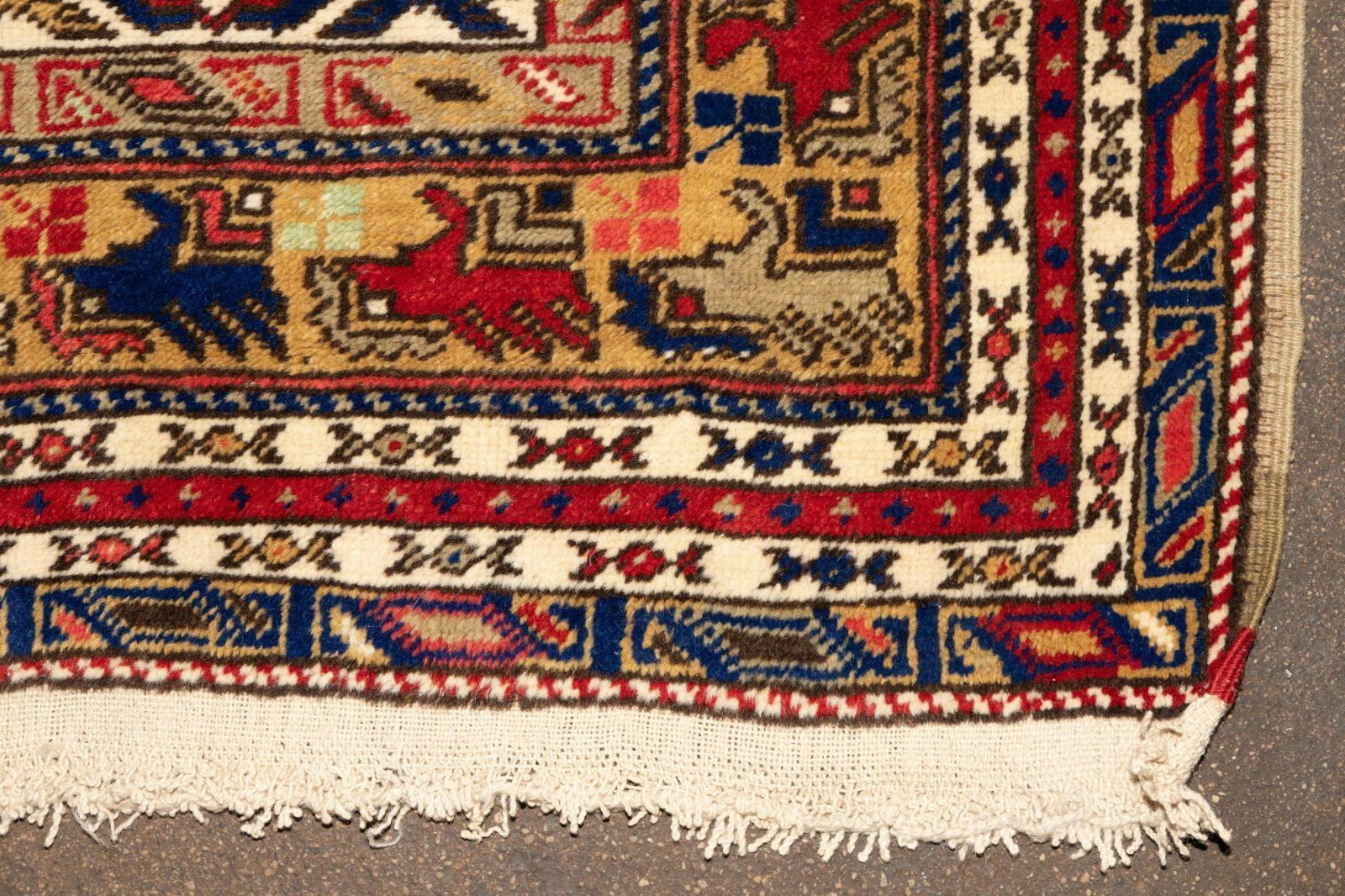 Vintage Turkish Wool Prayer Rug 4x6 - Image 3