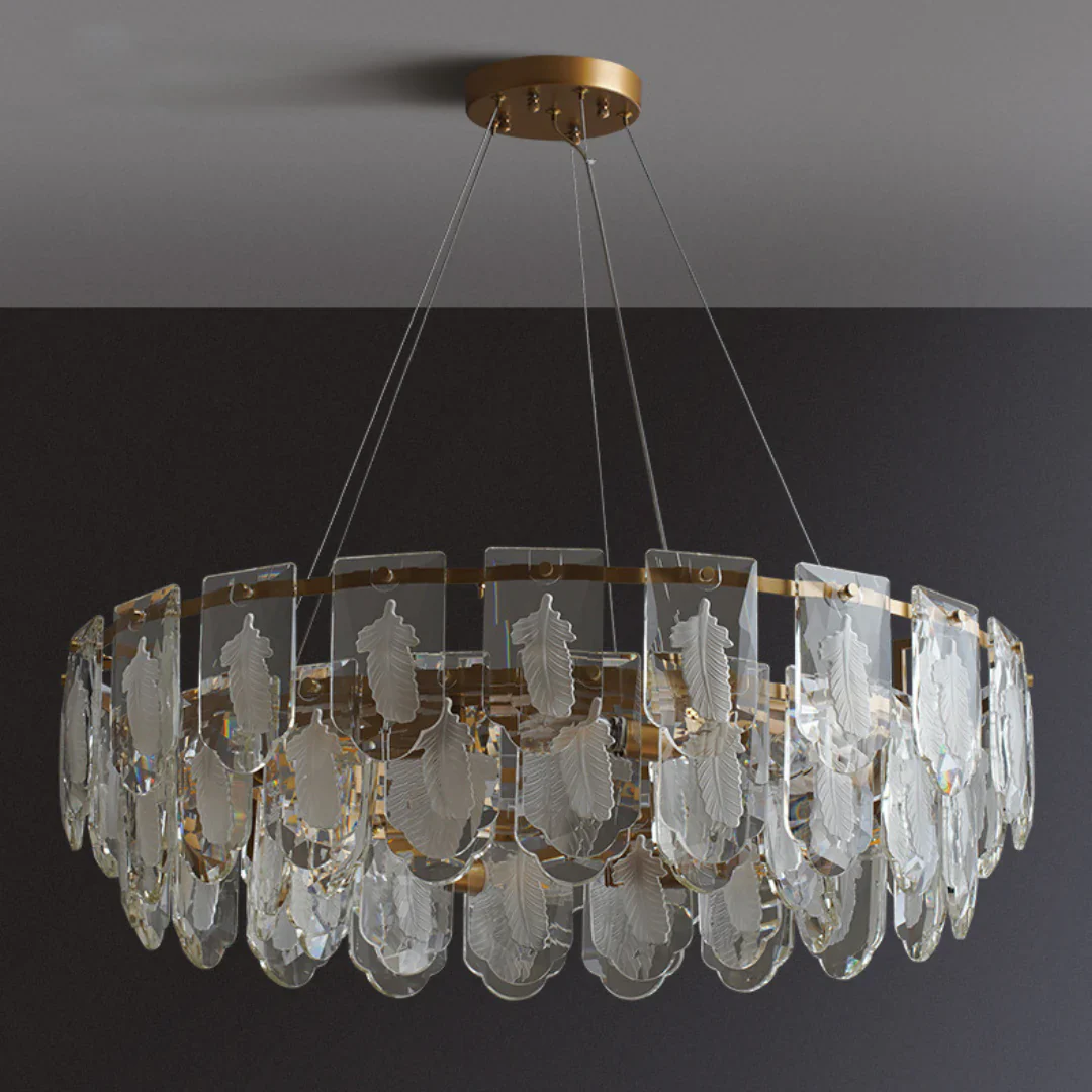 Vivi Grey Crystal Feather Chandelier - Image 15