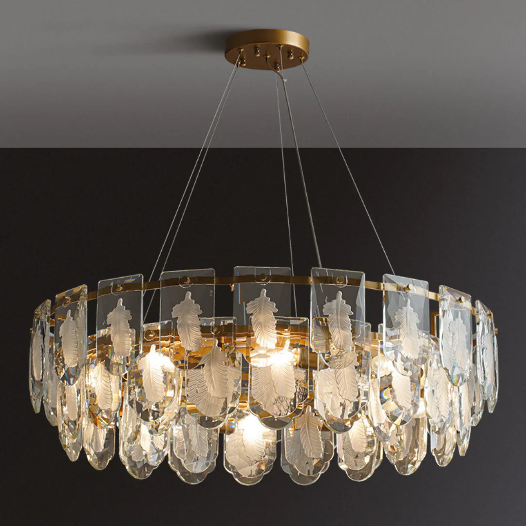 Vivi Grey Crystal Feather Chandelier - Image 16