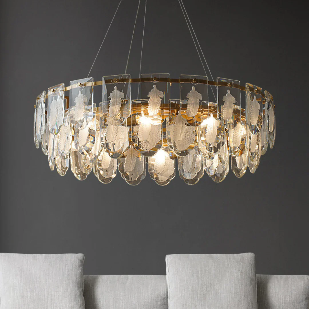 Vivi Grey Crystal Feather Chandelier - Image 8