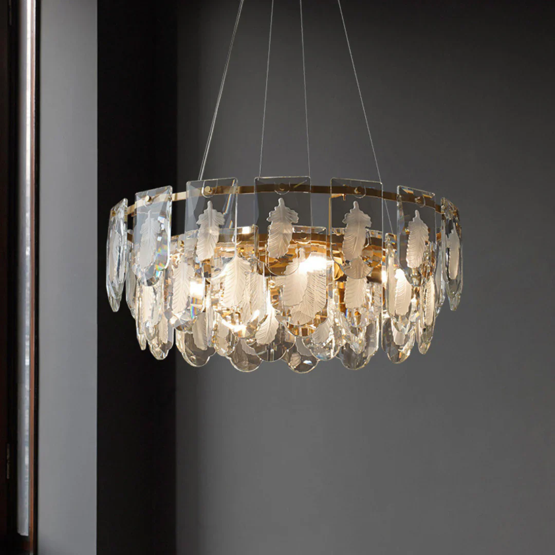 Vivi Grey Crystal Feather Chandelier - Image 9