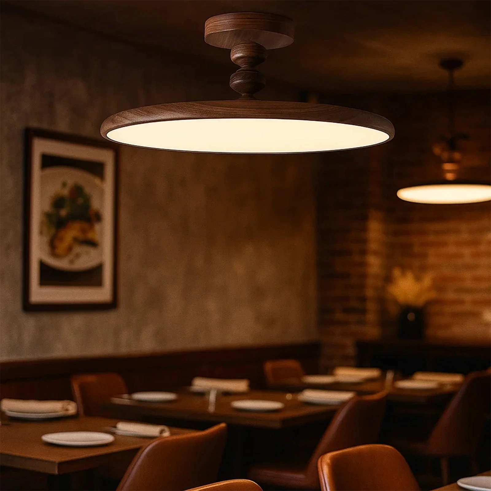 Walnut Ceiling Light - Image 5
