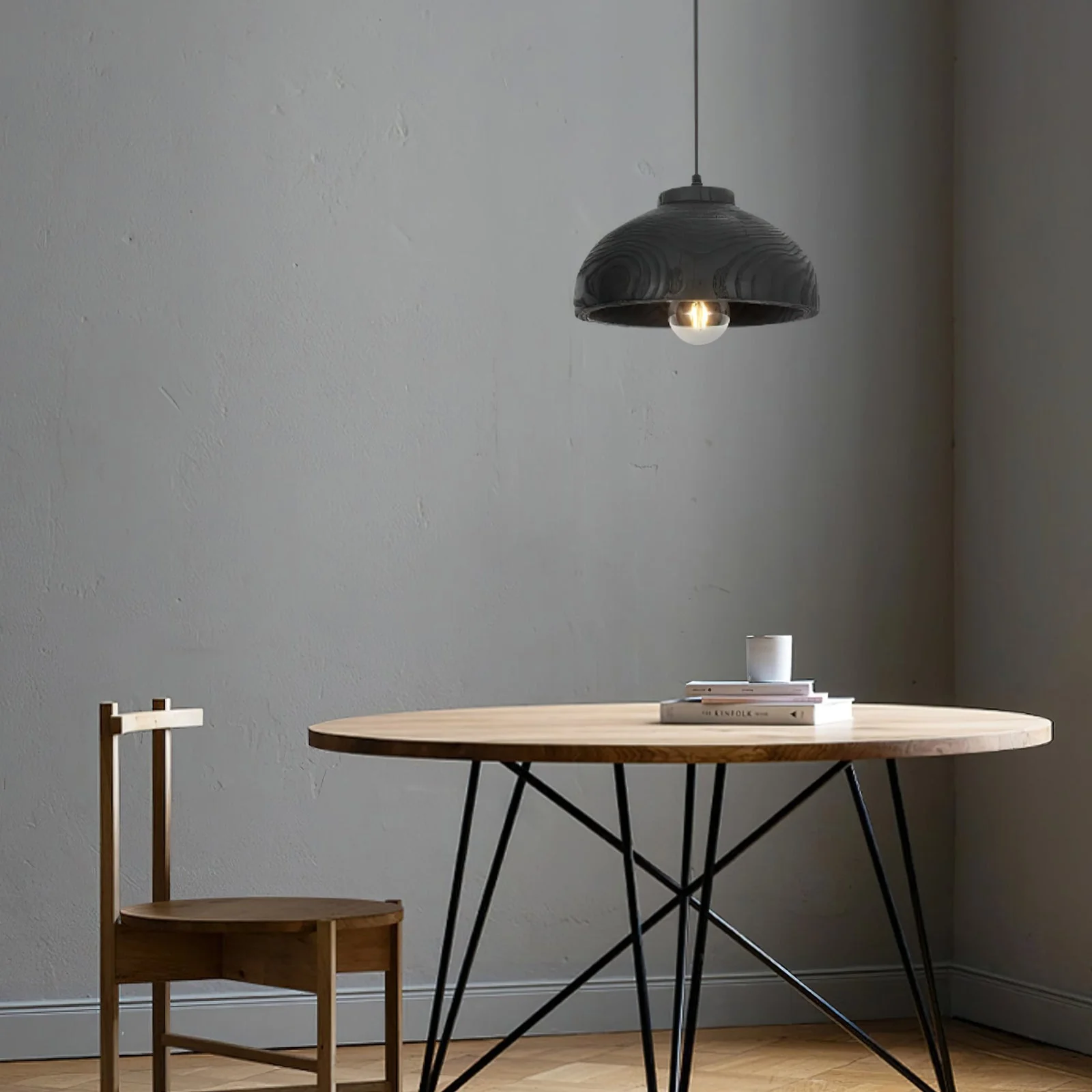 Wood Grain Resin Dome Pendant Light - Image 6
