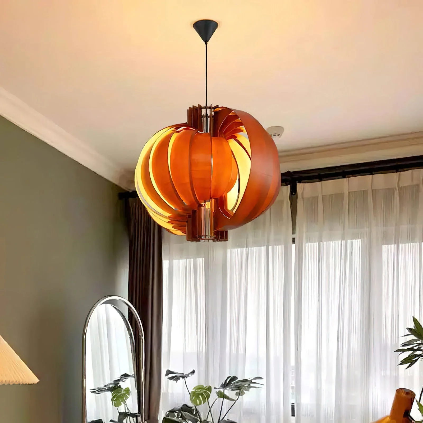 Wooden Lantern Pendant Lamp - Image 10
