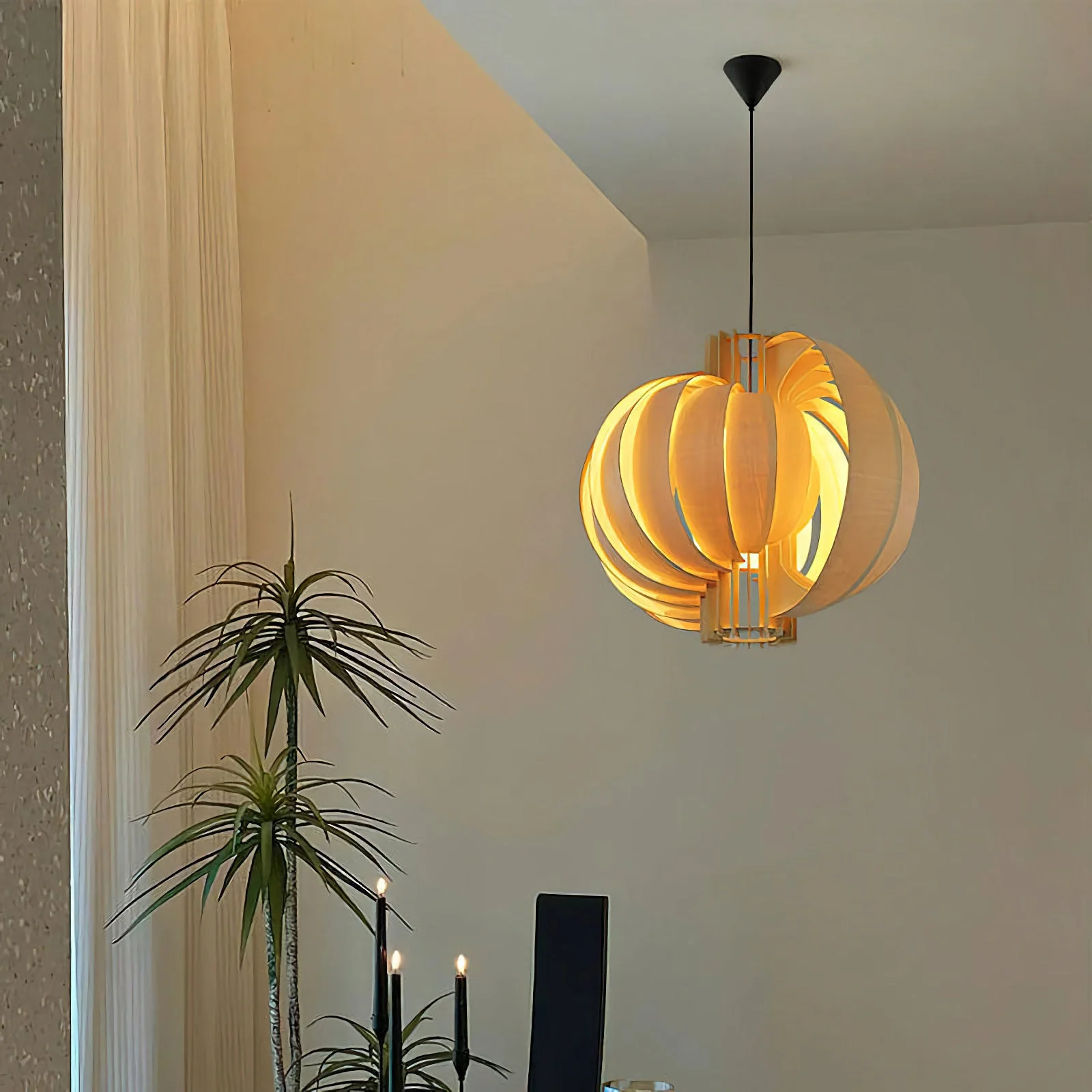 Wooden Lantern Pendant Lamp - Image 12