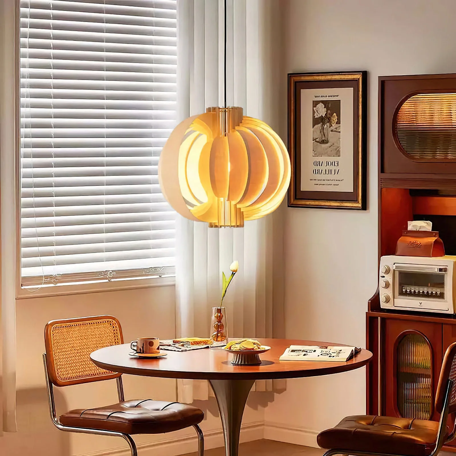 Wooden Lantern Pendant Lamp - Image 2