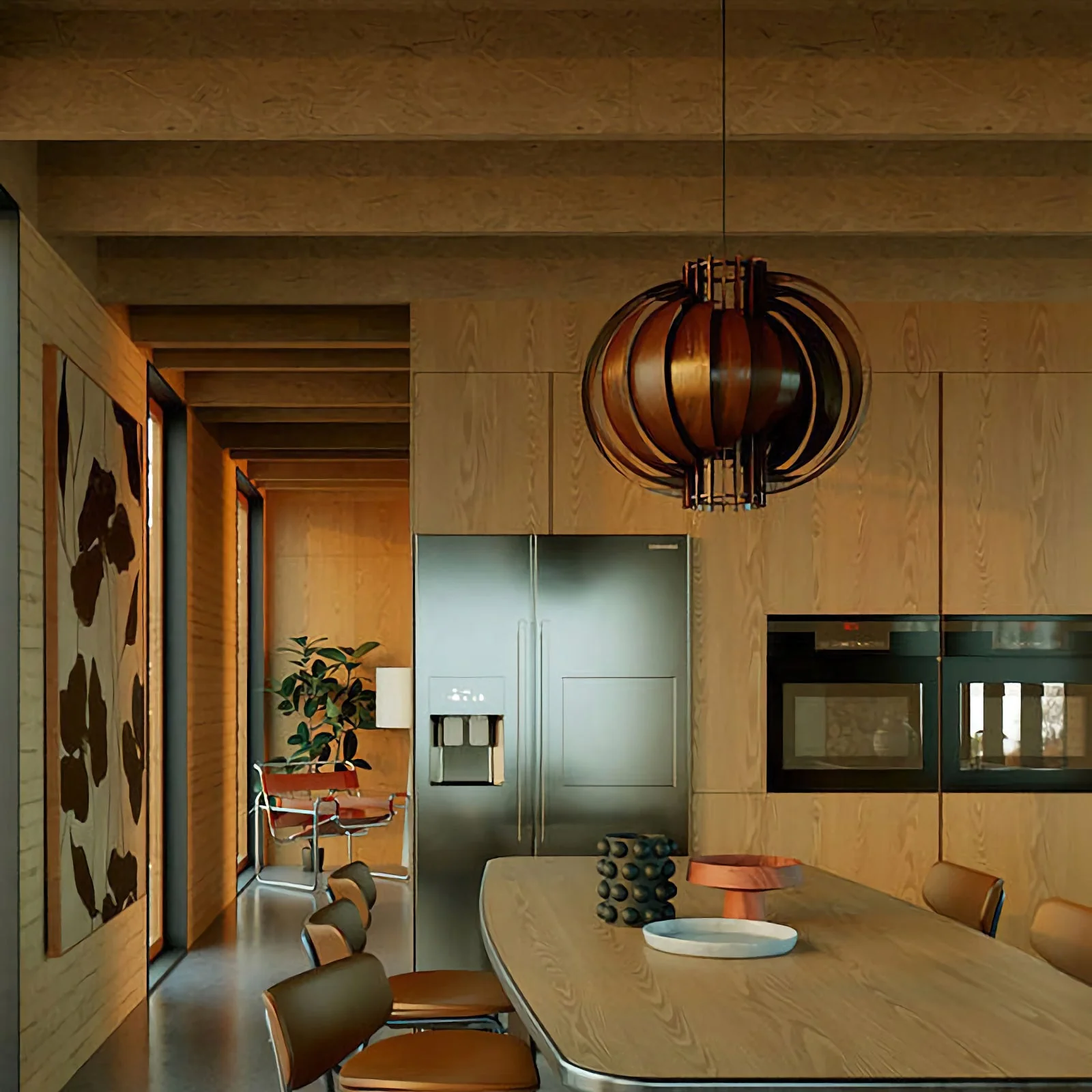 Wooden Lantern Pendant Lamp - Image 6