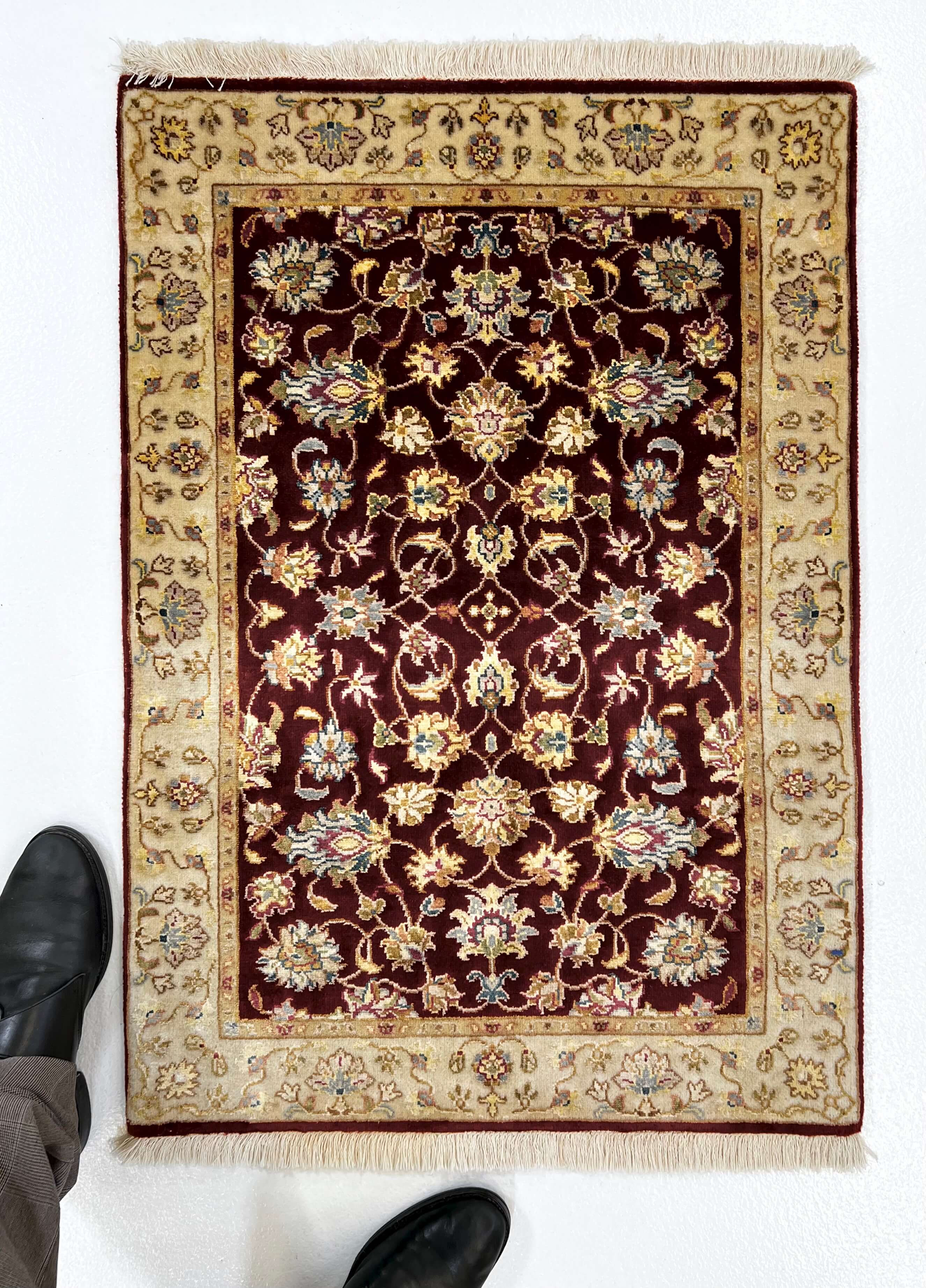 Wool w. silk Kumkapi red/gld 2x3 - Image 5