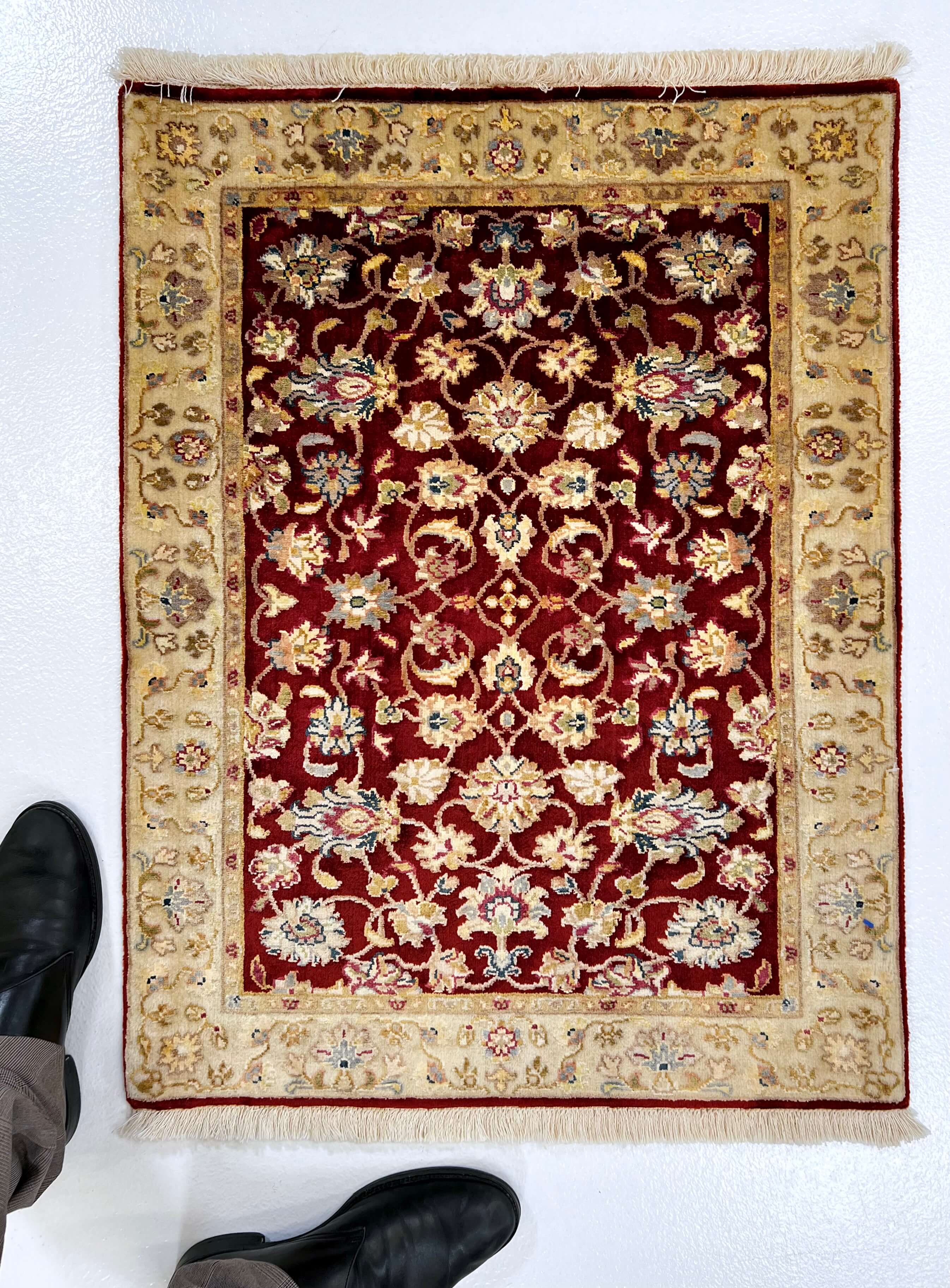 Wool w. silk Kumkapi red/ltgld 2x3 - Image 5