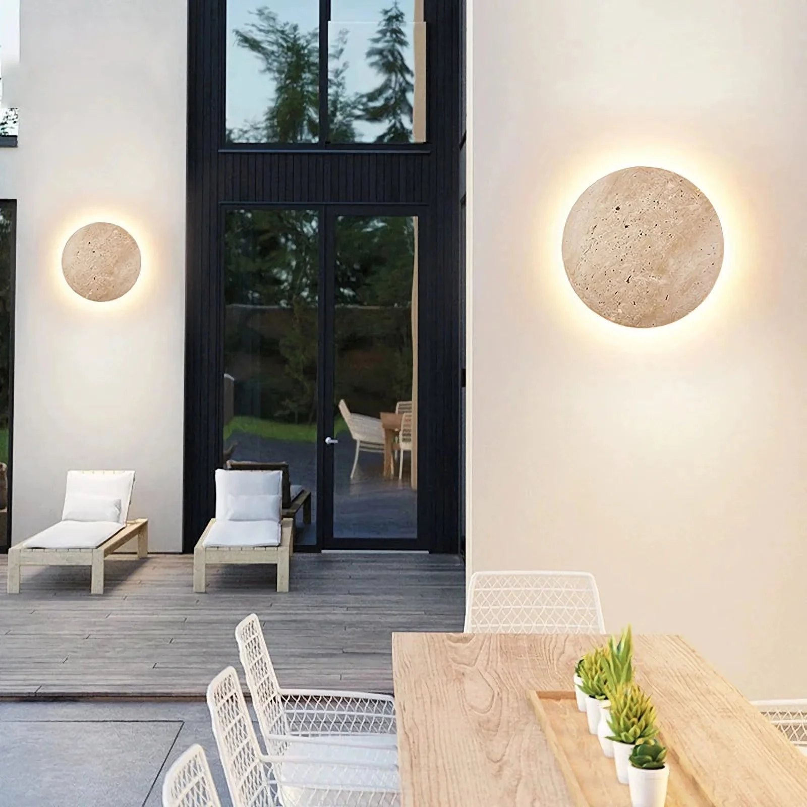 Yellow Travertine Round Wall Lamp - Image 5