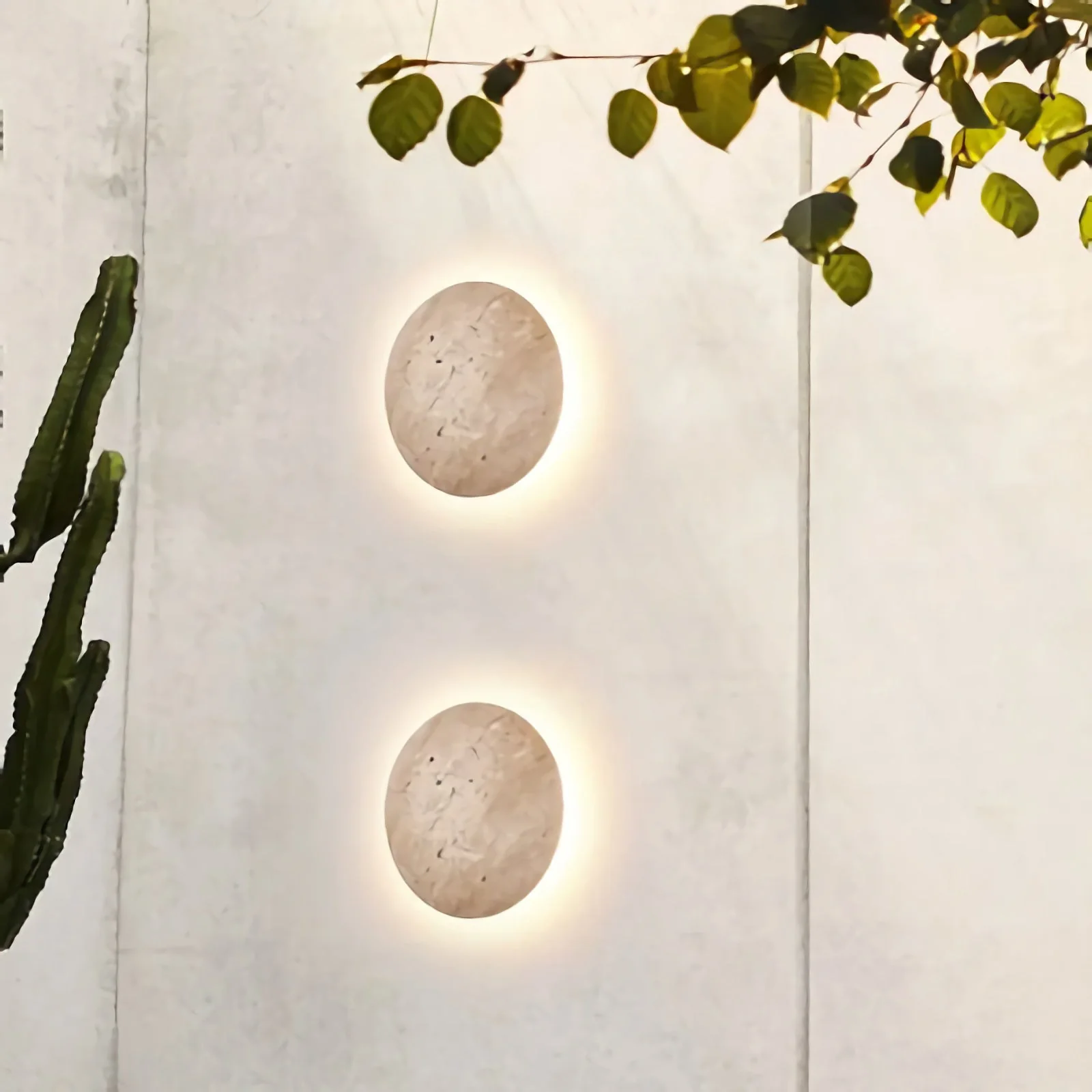 Yellow Travertine Round Wall Lamp - Image 6