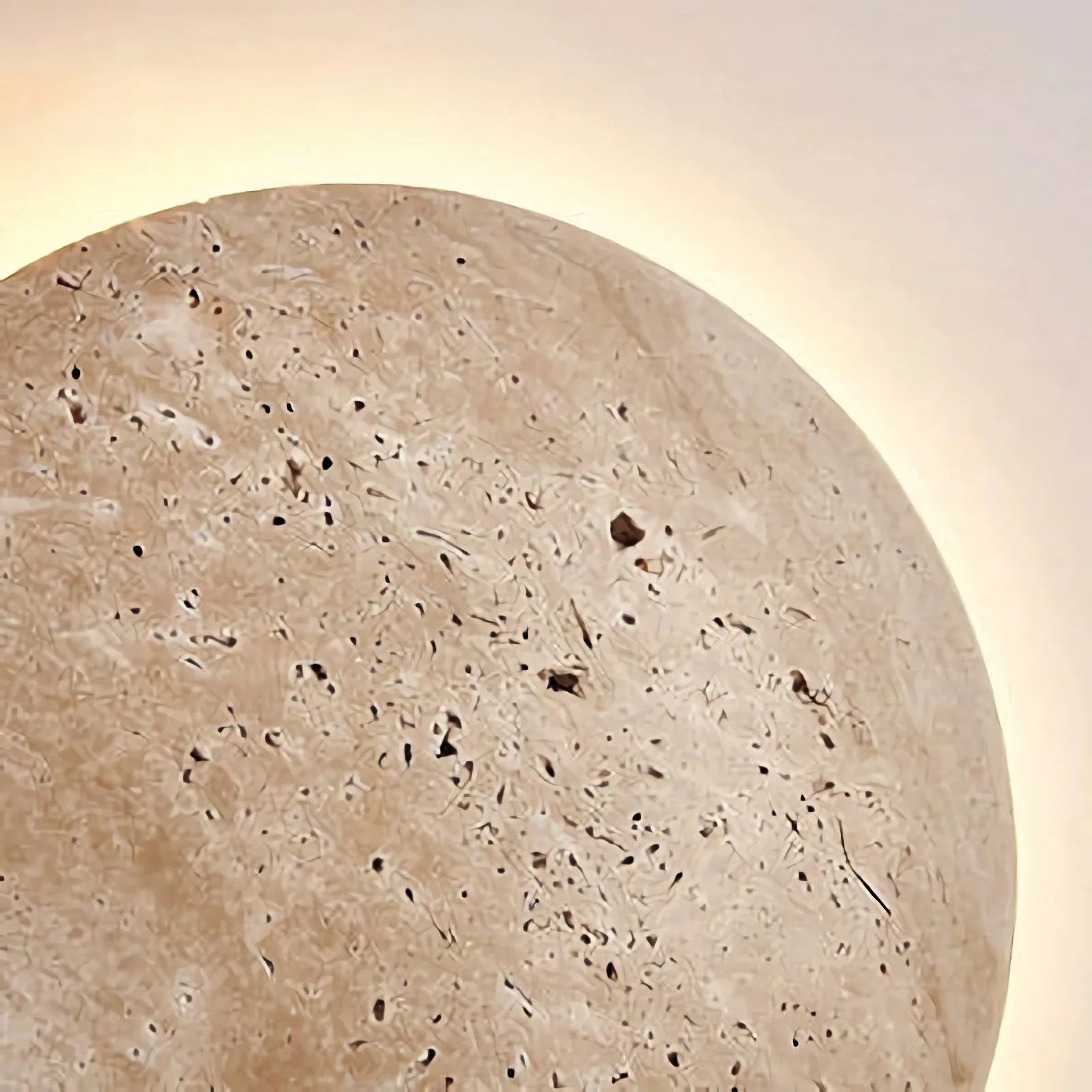 Yellow Travertine Round Wall Lamp - Image 7