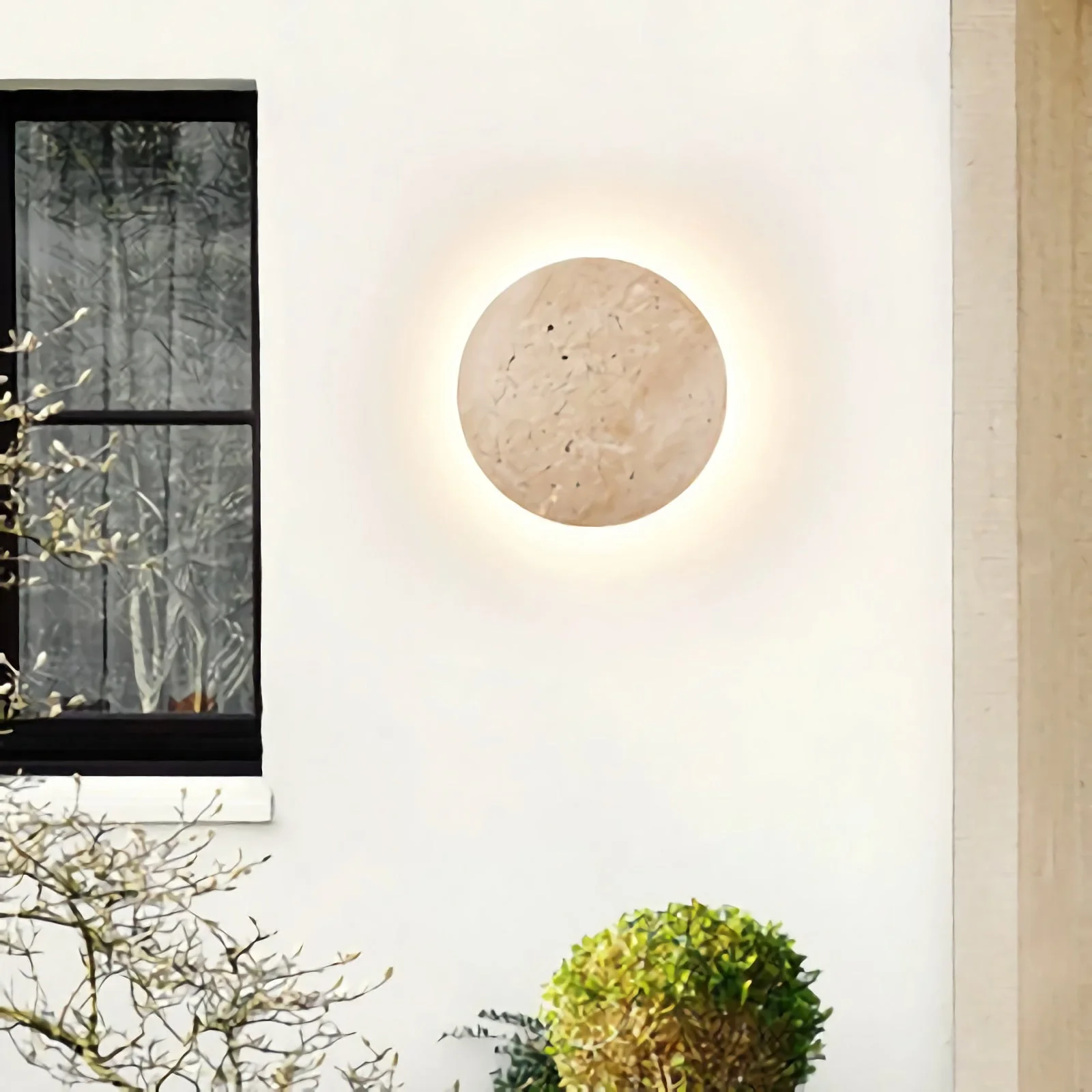 Yellow Travertine Round Wall Lamp - Image 9